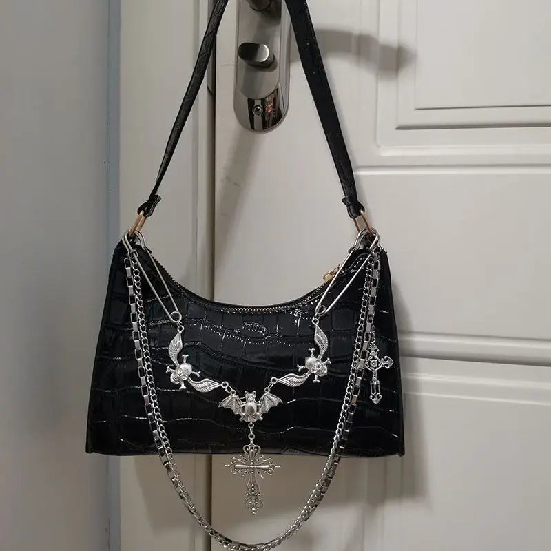 Y2K Harajuku Women's Bag Gothic Skull Chains Handbag