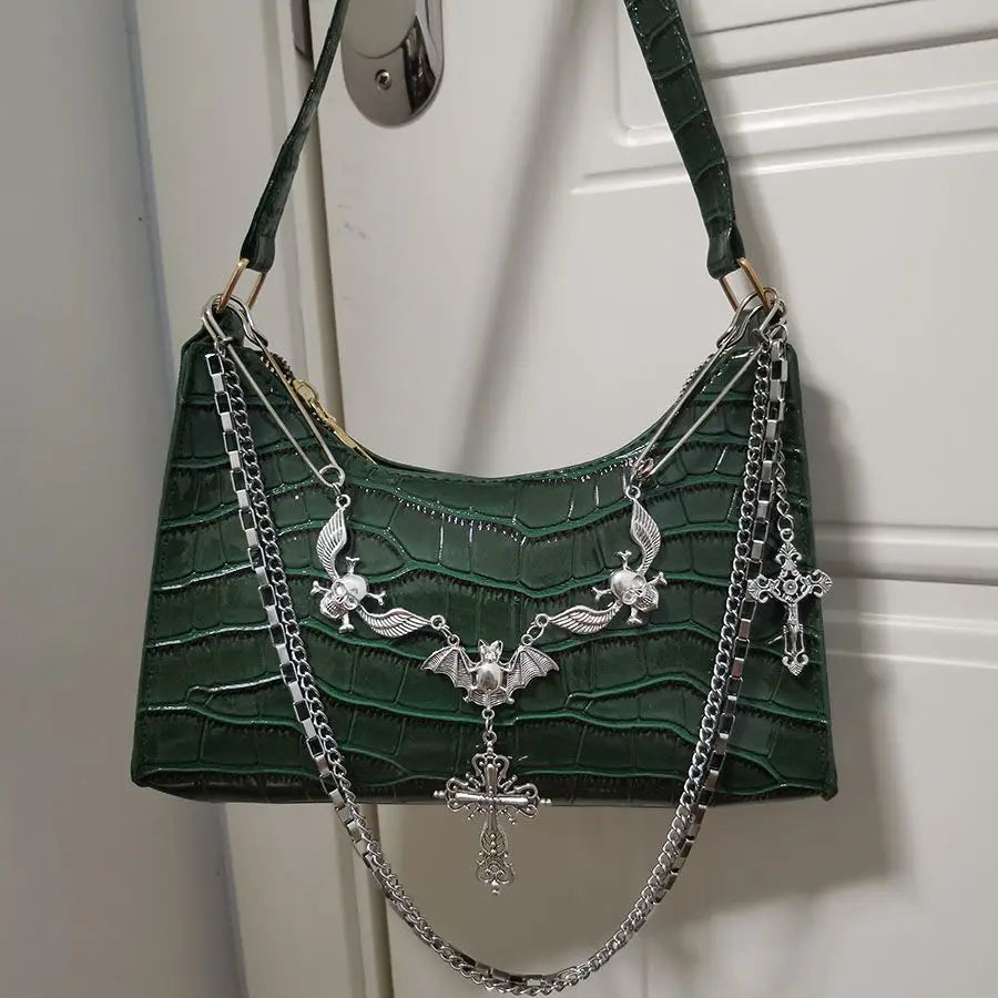 Y2K Harajuku Women's Bag Gothic Skull Chains Handbag