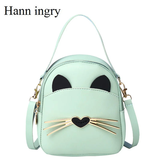 Ladies Cat Pattern Small Bag Printed Backpack H231D