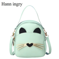 Ladies Cat Pattern Small Bag Printed Backpack H231D