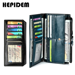 RFID Leather Long Wallet Women's