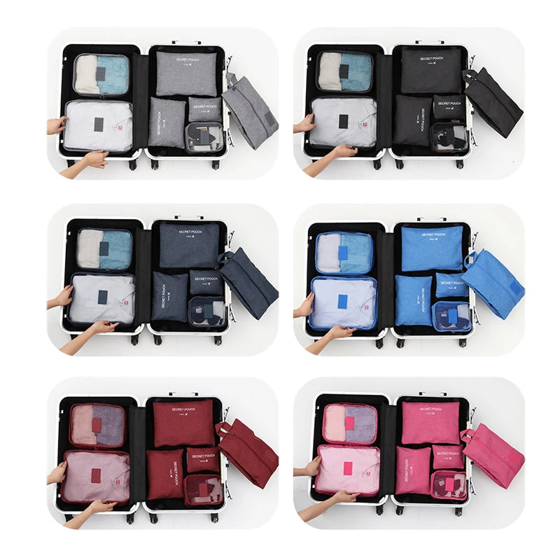 Travel Bag 7-piece Set Underwear Storage Luggage Organizer