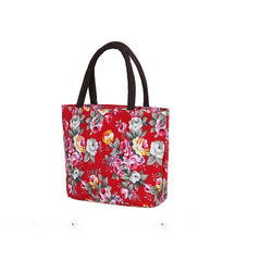Flower Pattern Canvas Handbags Small Female Bag