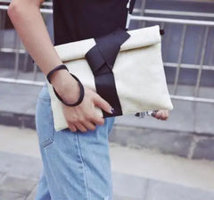 Women Bow Leather Clutch Crossbody Bag Envelope Evening Tote