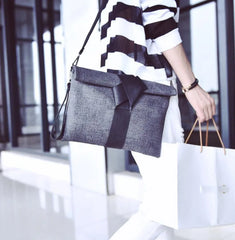 Women Clutches Bow Leather Crossbody Messenger Bags Ladies Envelope Evening Tote
