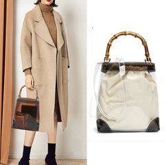 Transparent Bag With Bamboo Handle Summer Crossbody Bags