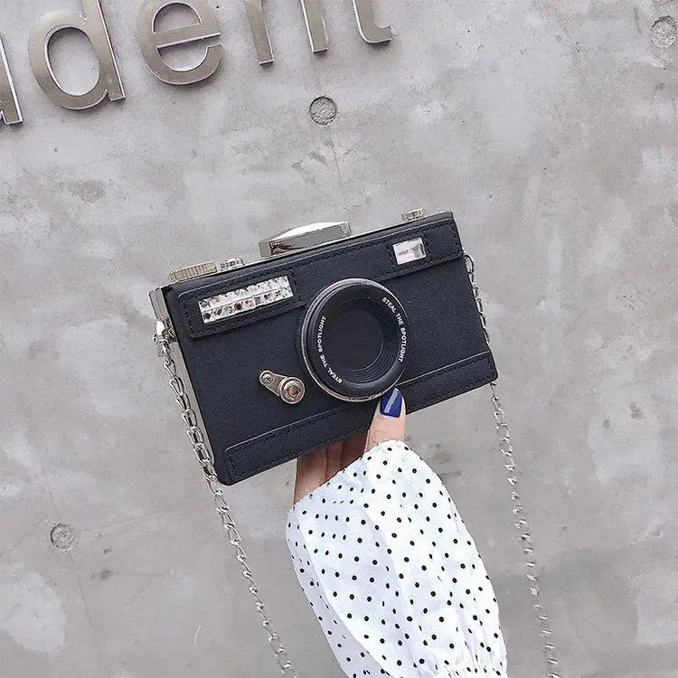Camera Shape Clutch Nubuck Shoulder Bag Mini Messenger Purse