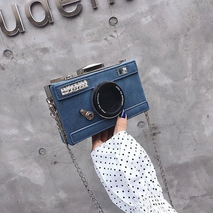 Camera Shape Clutch Nubuck Shoulder Bag Mini Messenger Purse