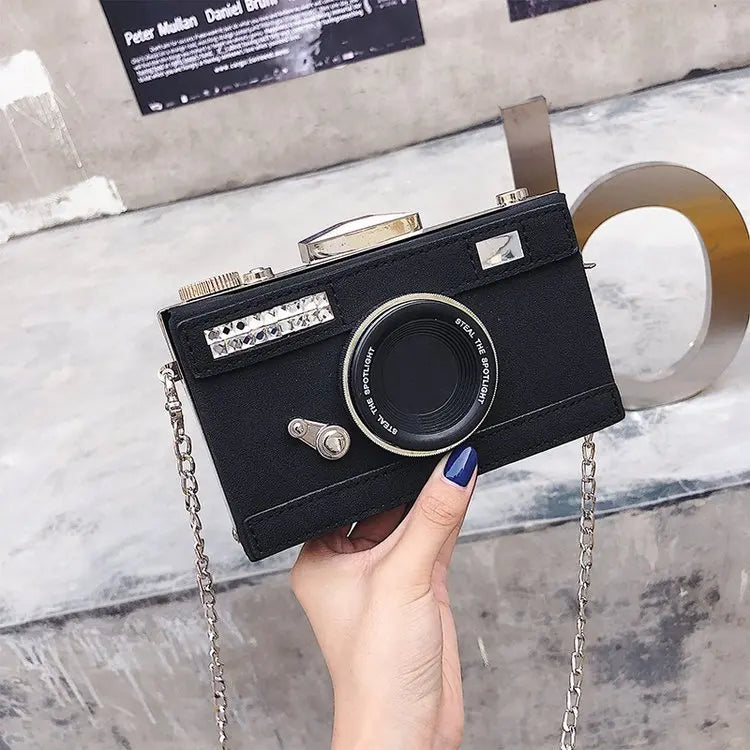 Camera Shape Clutch Nubuck Shoulder Bag Mini Messenger Purse