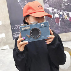 Camera Shape Clutch Nubuck Shoulder Bag Mini Messenger Purse
