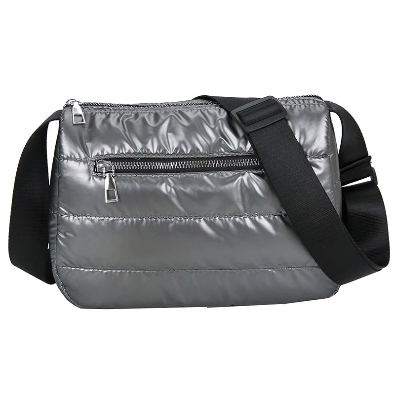 Winter Nylon Cotton Crossbody Shoulder Bag for Women