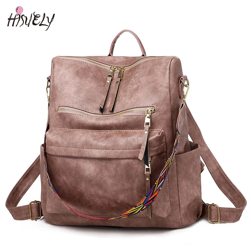 Bohemia Women Shoulder Bag Leather Backpack
