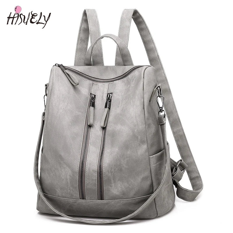 Bohemia Women Shoulder Bag PU Leather Travel Backpack High School Bag