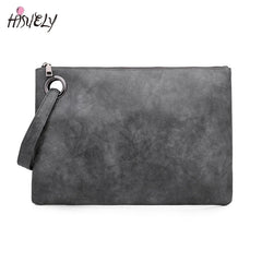 Leather Envelope Clutch Bag Zipper Evening Bag Women's Handbag