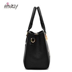 Embroidered Flower PU Leather Handbag Crossbody Bag