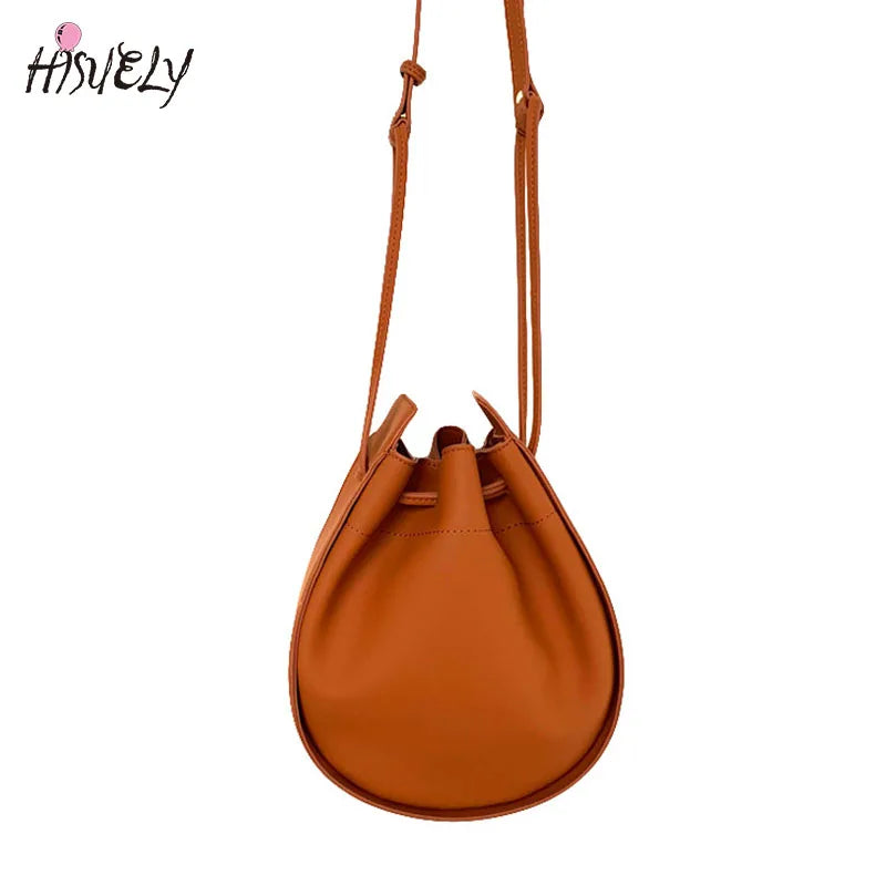 Women PU Leather Handbags Bucket Shoulder Bags