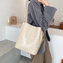 Stone Pattern Large Crossbody Bag for Women Winter Trend Shoulder Handbag
