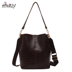 Stone Pattern Large Crossbody Bag for Women Winter Trend Shoulder Handbag