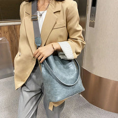 Stone Pattern Large Crossbody Bag for Women Winter Trend Shoulder Handbag