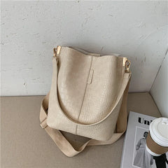 Stone Pattern Large Crossbody Bag for Women Winter Trend Shoulder Handbag