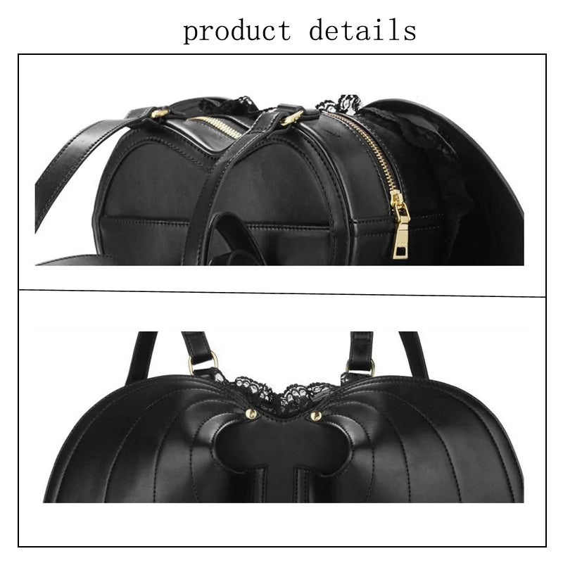 Women Backpack Bat Wing Punk Stylish School Bag for Girls