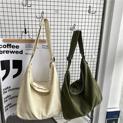 Women Canvas Shoulder Bag Large Capacity Thick Cotton Cloth Handbag Tote