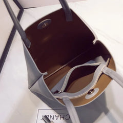 PU Leather Shoulder Bag Top-handle Totes Large Handbag