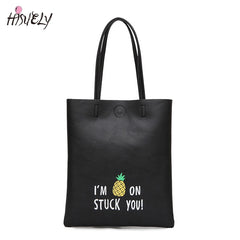 PU Leather Shoulder Bag Top-handle Totes Large Handbag