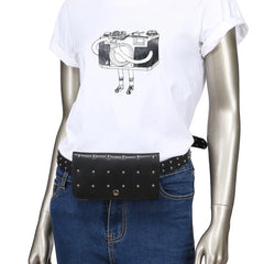 Women Waist Packs Rivet Waist Bag Ladies Purses PU Leather Mini Bags