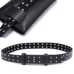 Women Waist Packs Rivet Waist Bag Ladies Purses PU Leather Mini Bags