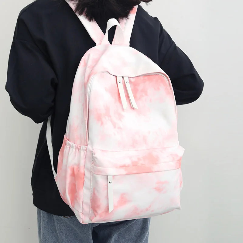 Tie-Dye Women Backpack School Bag Teenage Girls Waterproof Travel Backpack
