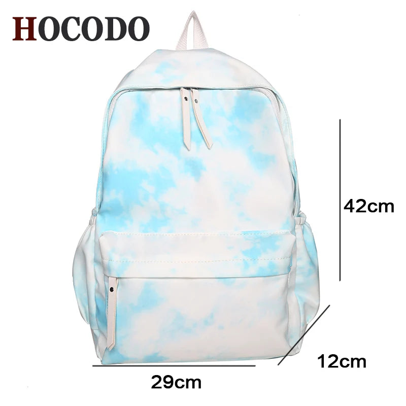 Tie-Dye Women Backpack School Bag Teenage Girls Waterproof Travel Backpack