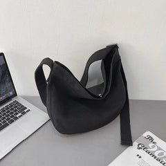 Canvas Shoulder Bag Large Capacity Ladies Shopping Bags Solid Crossbody Bag