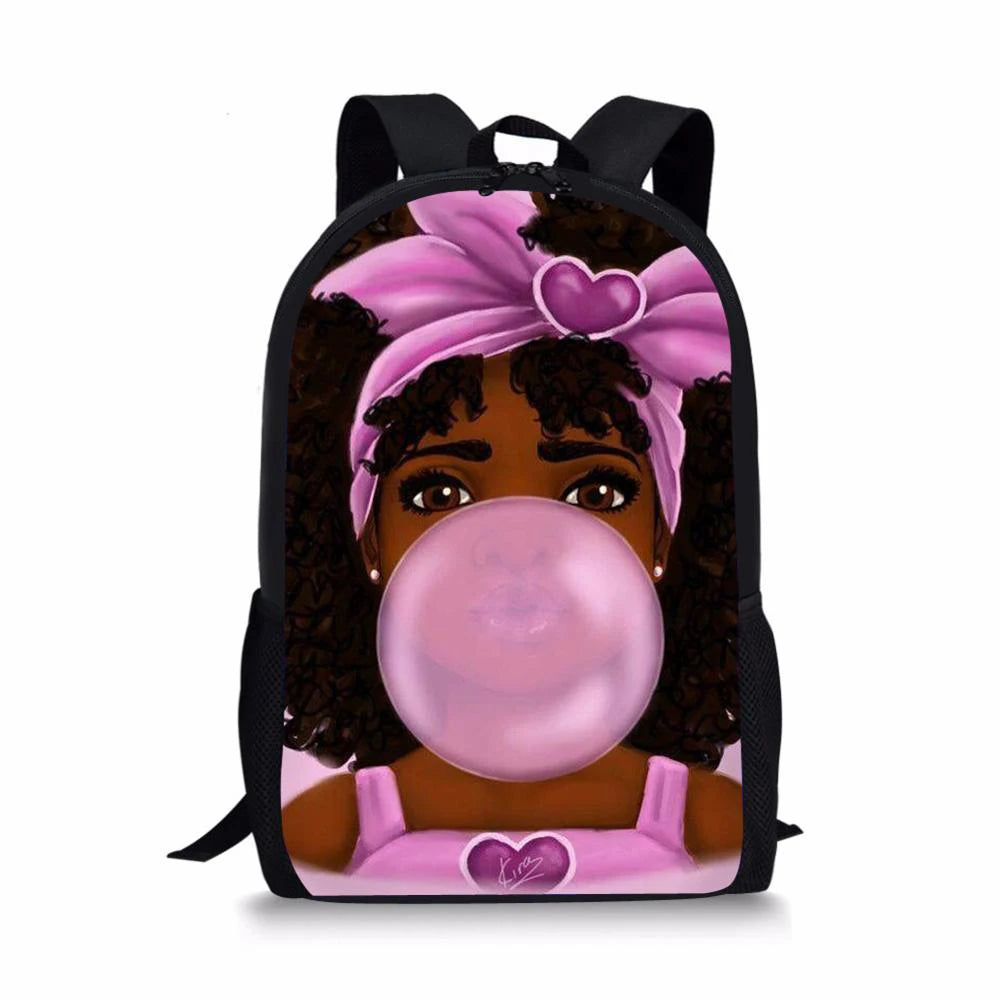 African Girl School Bag Printing Backpack Mochila Escolar