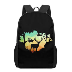 Deer 16inch School Bags 3D Print Kids Schoolbags For Teenager Girls Boys
