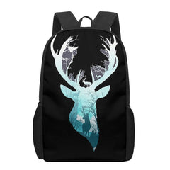 Deer 16inch School Bags 3D Print Kids Schoolbags For Teenager Girls Boys
