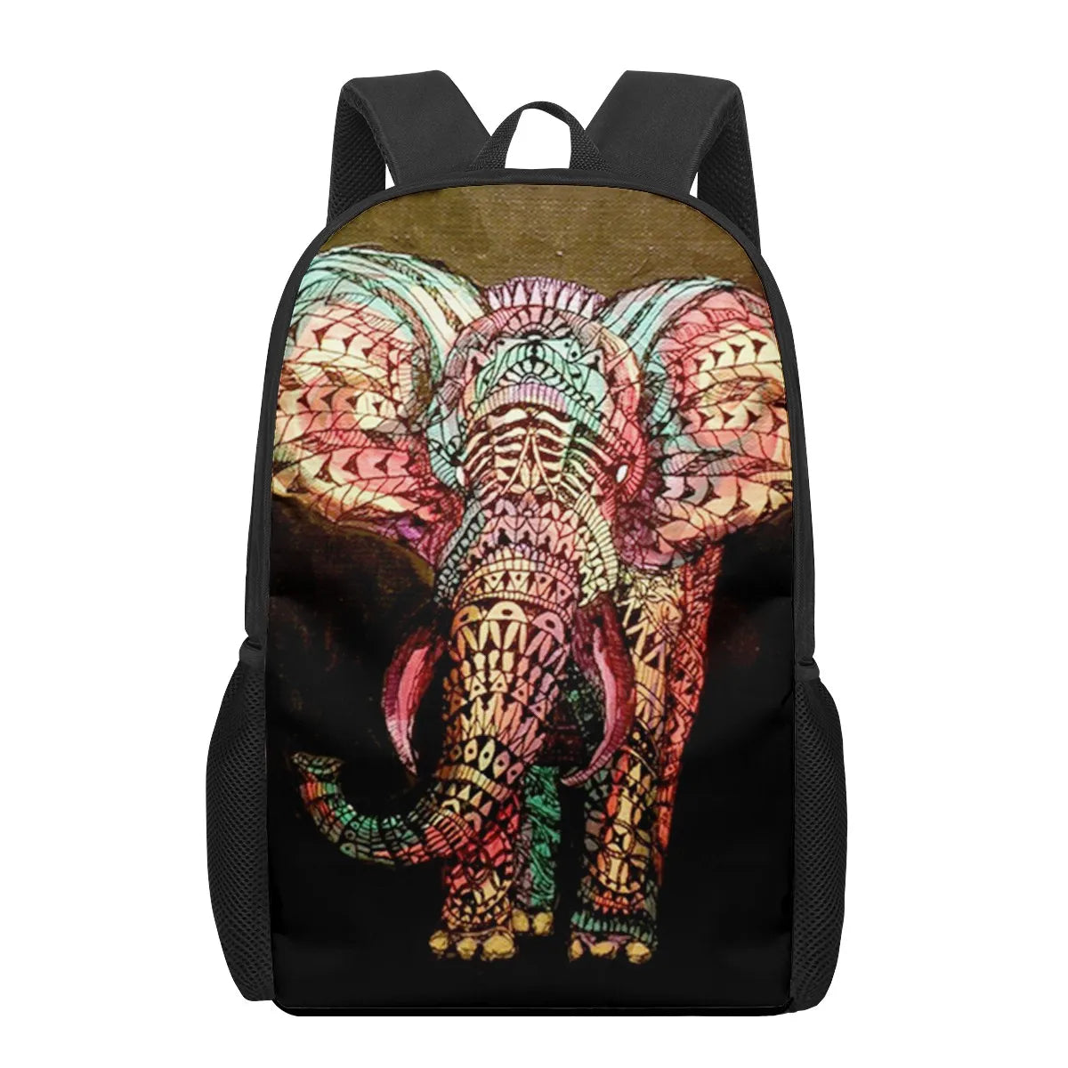 Indian Elephant Art Print 16-inch School Backpack