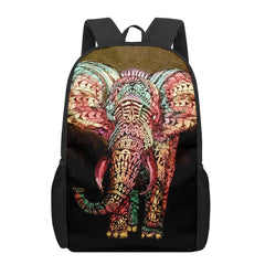 Indian Elephant Art Print 16-inch School Backpack