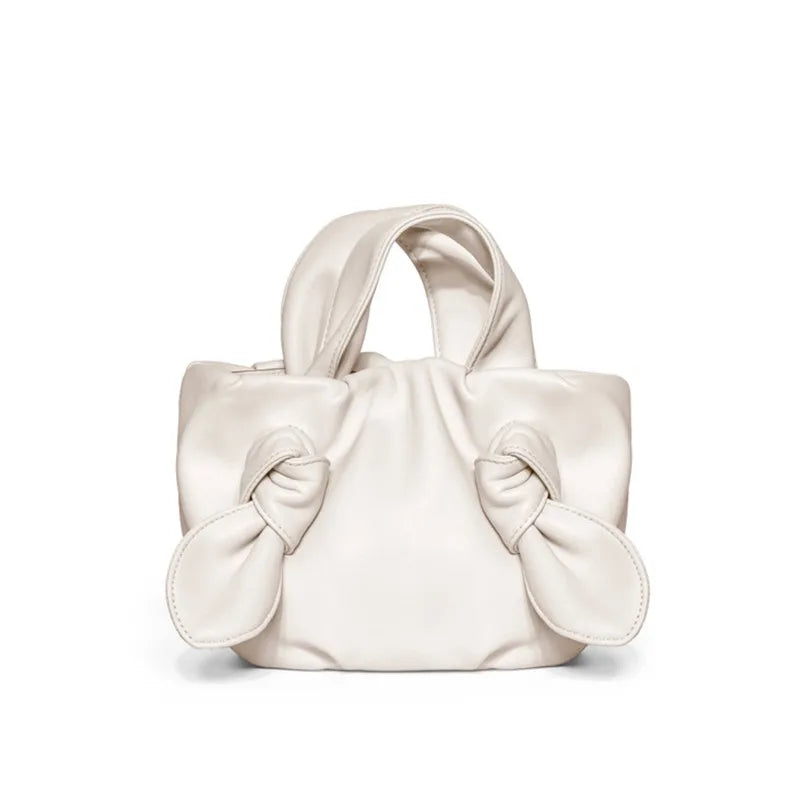 Soft Leather Pleated Tote Bag Lady Shoulder Messenger Bag