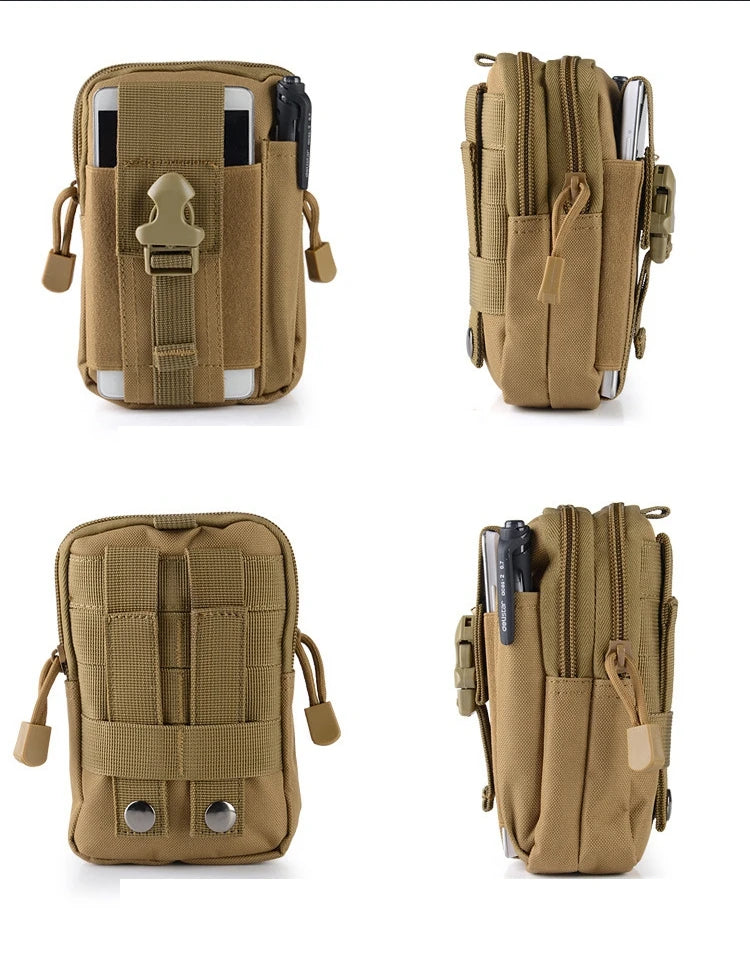 Canvas Waist Pack Belt Zipper Bags Men Casual Molle Waist Packs Large Capacity