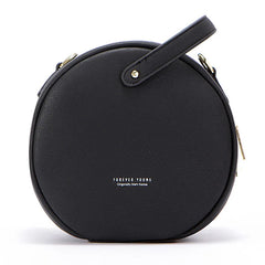 Circular Leather Women Shoulder Bag Crossbody Messenger Bags