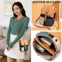 Small Crossbody Messenger Bag Women Shoulder Mini PU Leather Phone Package Purse
