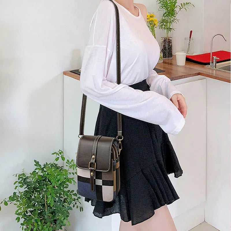 Small Crossbody Messenger Bag Women Shoulder Mini PU Leather Phone Package Purse