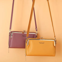 Small Matte Leather Crossbody Bag Women Shoulder Messenger Clutch Purse Handbag