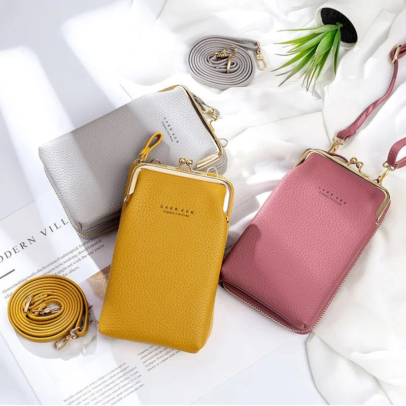 Women Mini Matte Leather Shoulder Messenger Bags Clutch Bolsas