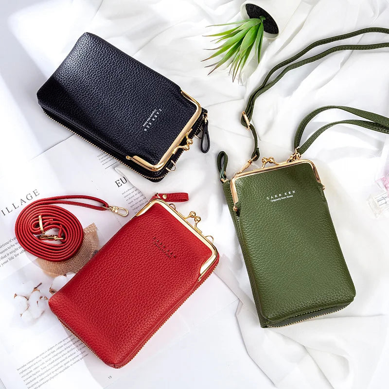 Women Mini Matte Leather Shoulder Messenger Bags Clutch Bolsas