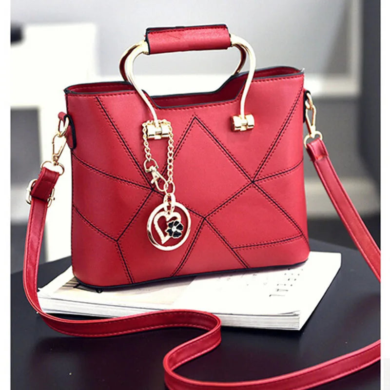 Sweet PU Leather Shoulder Bag Women Satchel Crossbody Tote Handbag