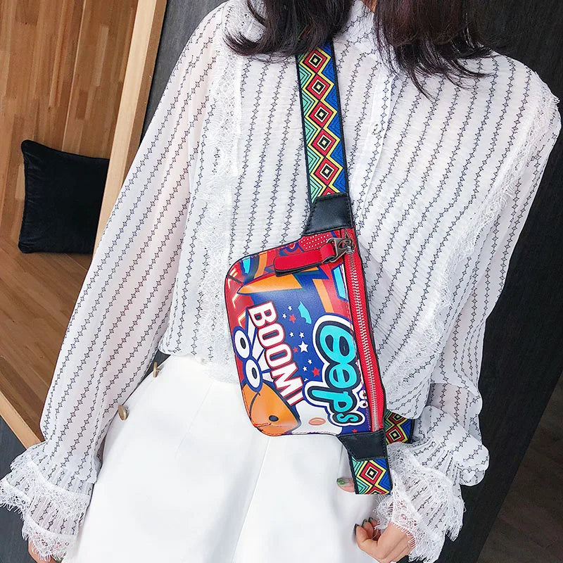 3D Printing Waist Bag Women Fanny Pack Leather Belt Bag