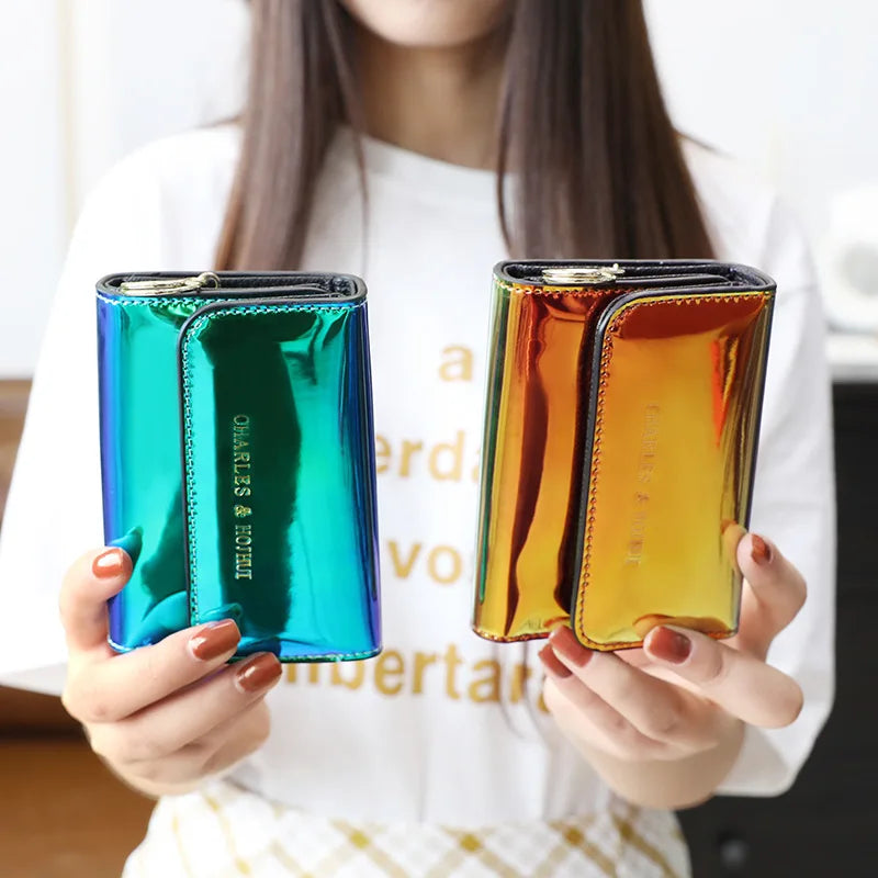 Holographic Key Holder Women Wallets Key Organizer Small Wallet