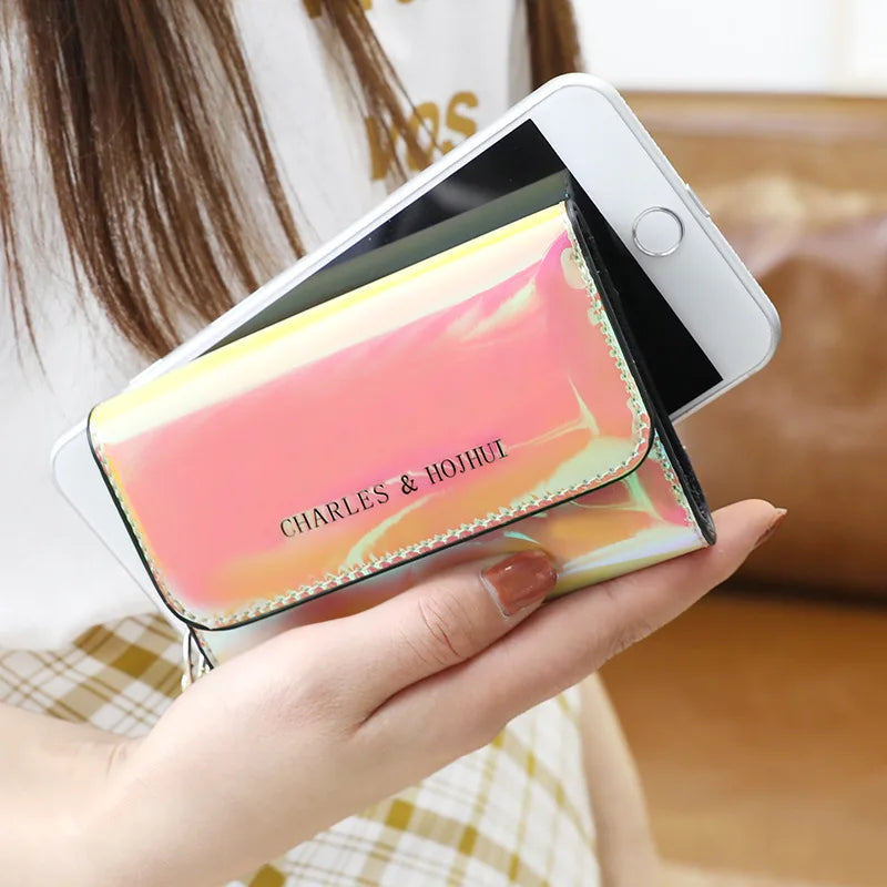 Holographic Key Holder Women Wallets Key Organizer Small Wallet